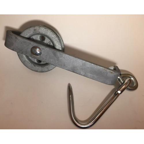 Galvanized Trolley Roller with 6 Hook - Kent Butchers' Supply Co.